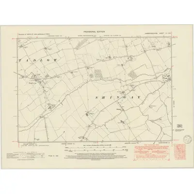 1947 Map of Cambridgeshire LII.SE, 1950 Print