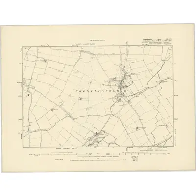 1881 Map of Cambridgeshire LII.SW, 1887 Print