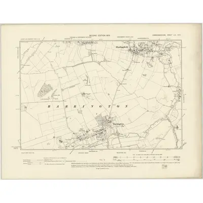 1901 Map of Cambridgeshire LIII.NE, 1903 Print