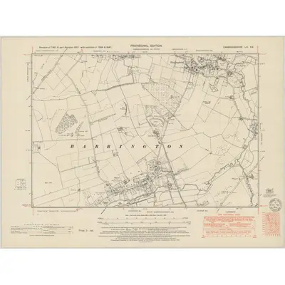 1938 Map of Cambridgeshire LIII.NE, 1951 Print