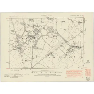 1946 Map of Cambridgeshire LIII.NW, 1950 Print