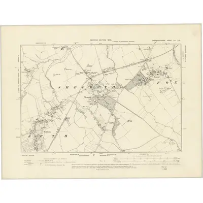 1901 Map of Cambridgeshire LIII.SE, 1903 Print