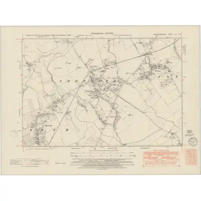 1946 Map of Cambridgeshire LIII.SE, 1950 Print