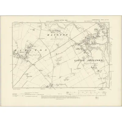 1901 Map of Cambridgeshire LIV.NW, 1903 Print