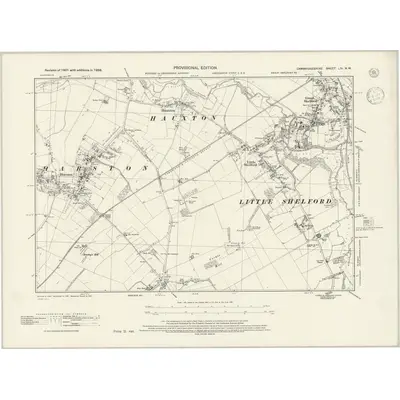 1938 Map of Cambridgeshire LIV.NW, 1945 Print