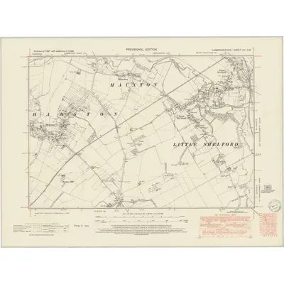 1946 Map of Cambridgeshire LIV.NW, 1950 Print