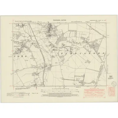 1948 Map of Cambridgeshire LIV.SE, 1950 Print