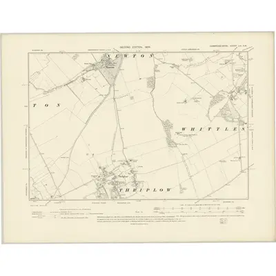 1901 Map of Cambridgeshire LIV.SW, 1903 Print