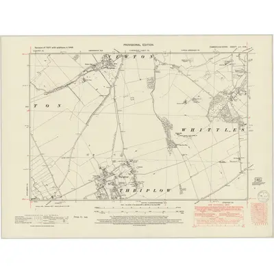 1946 Map of Cambridgeshire LIV.SW, 1950 Print
