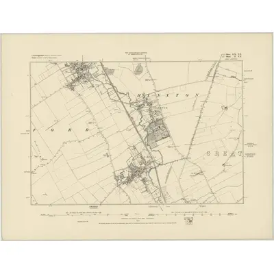 1877 Map of Cambridgeshire LIX.NE, 1886 Print