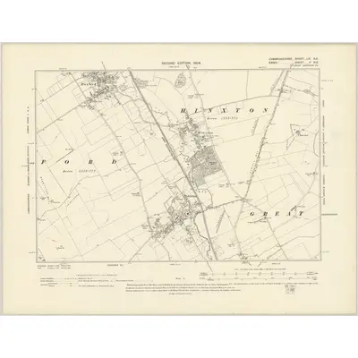 1901 Map of Cambridgeshire LIX.NE, 1904 Print
