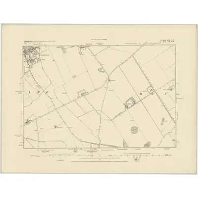 1885 Map of Cambridgeshire LIX.NW, 1886 Print