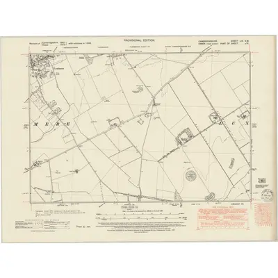 1946 Map of Cambridgeshire LIX.NW, 1950 Print