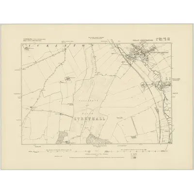 1877 Map of Cambridgeshire LIX.SE, 1886 Print