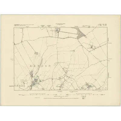 1877 Map of Cambridgeshire LIX.SW, 1886 Print
