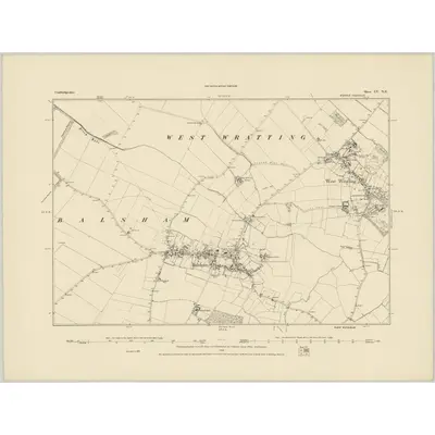 1885 Map of Cambridgeshire LV.NE, 1886 Print