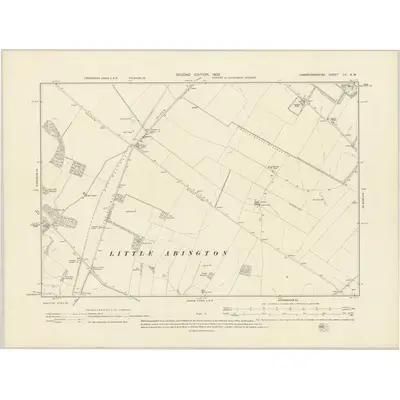 1901 Map of Cambridgeshire LV.NW, 1903 Print