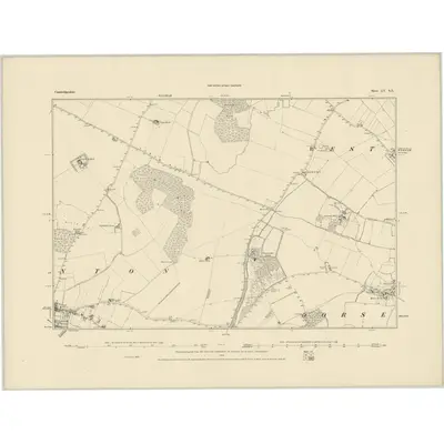 1885 Map of Cambridgeshire LV.SE, 1886 Print