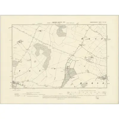 1901 Map of Cambridgeshire LV.SE, 1903 Print