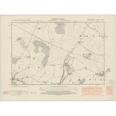 1949 Map of Cambridgeshire LV.SE, 1950 Print