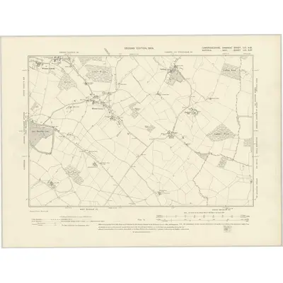1901 Map of Cambridgeshire LVI.NW, 1903 Print