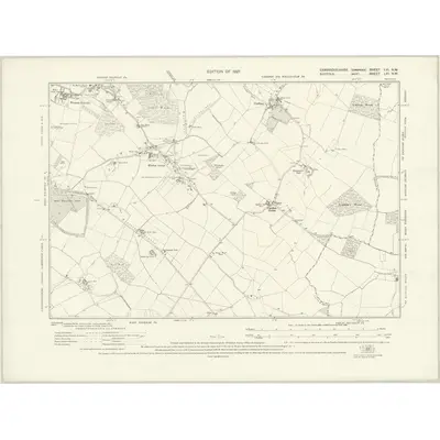1924 Map of Cambridgeshire LVI.NW, 1927 Print