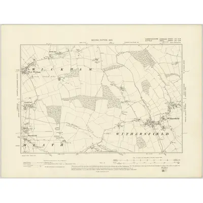 1901 Map of Cambridgeshire LVI.SW, 1903 Print