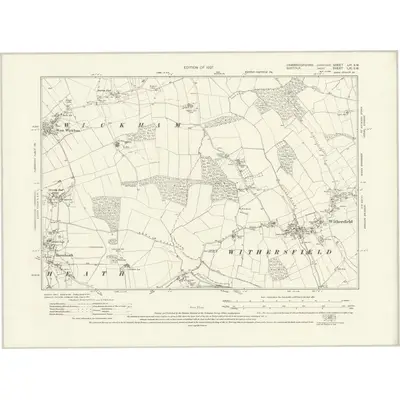 1924 Map of Cambridgeshire LVI.SW, 1927 Print