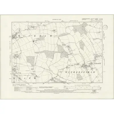 1924 Map of Cambridgeshire LVI.SW, 1939 Print