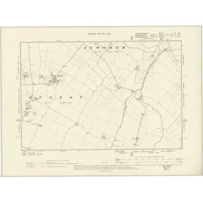 1900 Map of Cambridgeshire LVII.NW, 1903 Print