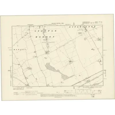 1901 Map of Cambridgeshire LVII.SE, 1903 Print