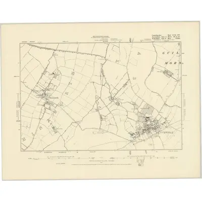 1877 Map of Cambridgeshire LVII.SW, 1887 Print