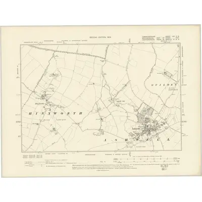 1901 Map of Cambridgeshire LVII.SW, 1903 Print