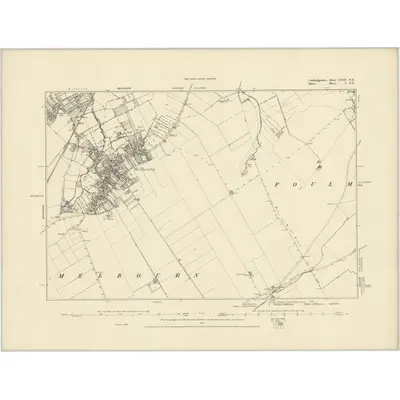 1885 Map of Cambridgeshire LVIII.NE, 1886 Print