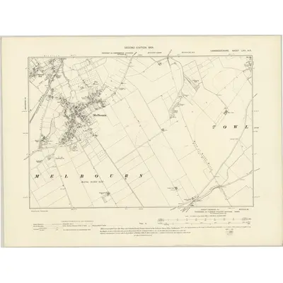 1901 Map of Cambridgeshire LVIII.NE, 1904 Print