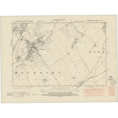 1946 Map of Cambridgeshire LVIII.NE, 1950 Print
