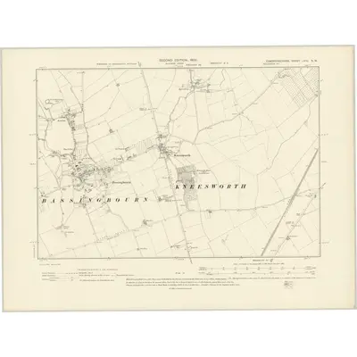 1901 Map of Cambridgeshire LVIII.NW, 1903 Print