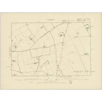 1877 Map of Cambridgeshire LVIII.SE, 1886 Print