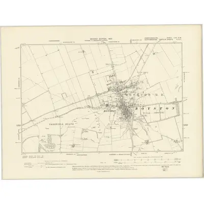 1901 Map of Cambridgeshire LVIII.SW, 1903 Print