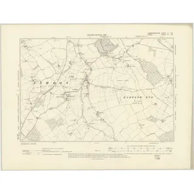 1901 Map of Cambridgeshire LX.SE, 1903 Print