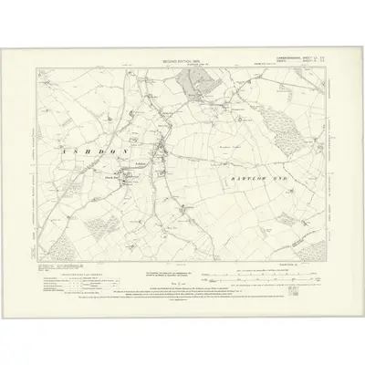 1901 Map of Cambridgeshire LX.SE, 1931 Print