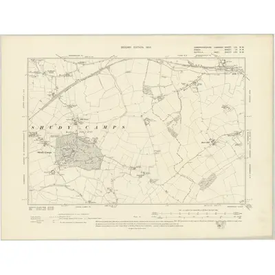 1901 Map of Cambridgeshire LXI.NW, 1903 Print