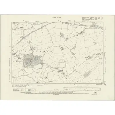 1924 Map of Cambridgeshire LXI.NW, 1927 Print