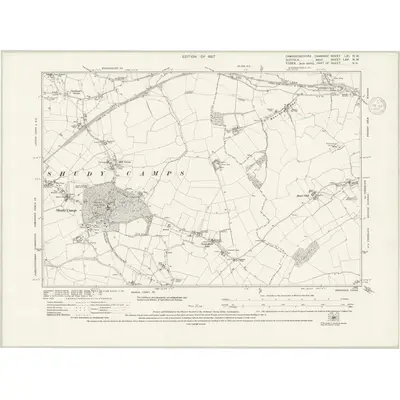 1924 Map of Cambridgeshire LXI.NW, 1937 Print