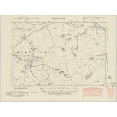 1949 Map of Cambridgeshire LXI.NW, 1950 Print