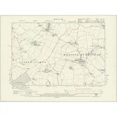 1924 Map of Cambridgeshire LXI.SW, 1928 Print