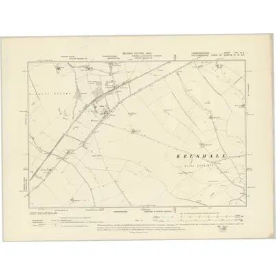 1901 Map of Cambridgeshire LXII.NE, 1903 Print