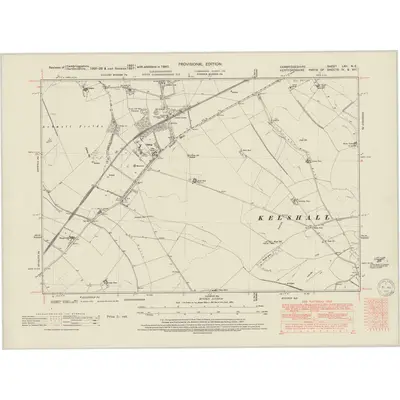 1947 Map of Cambridgeshire LXII.NE, 1950 Print