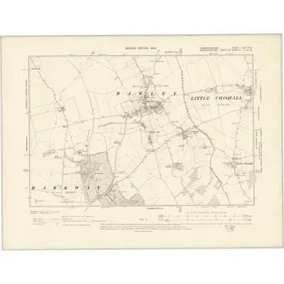 1896 Map of Cambridgeshire LXIIA.NE, 1904 Print
