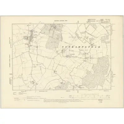 1896 Map of Cambridgeshire LXIIA.SE, 1904 Print